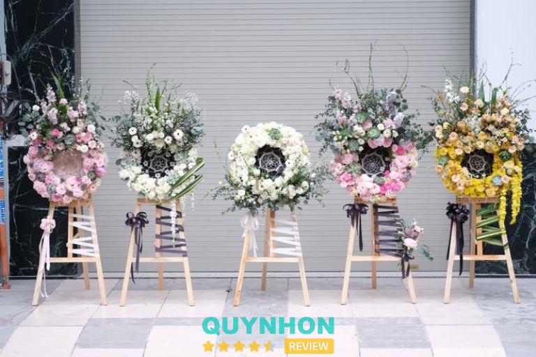 Hoa viếng đám tang chia buồn ở Quy Nhơn