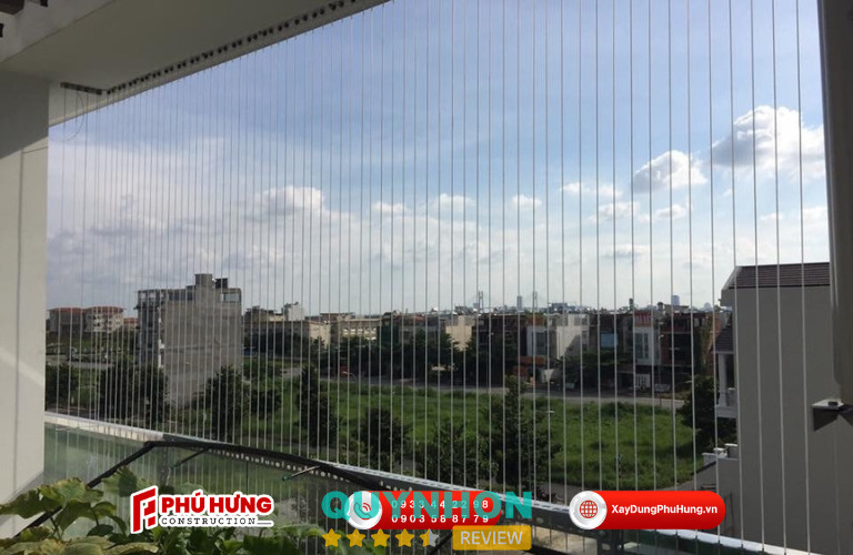 Phú Hưng Construction đơn vị thi công lưới an toàn cầu thang, ban công tại Quy Nhơn