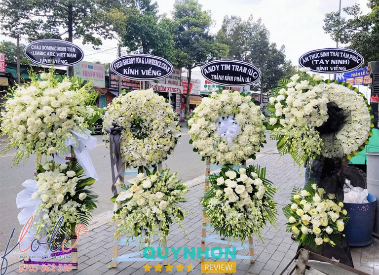 Hoa viếng chia buồn đám tang của FLoLi Quy Nhơn uy tín nhất