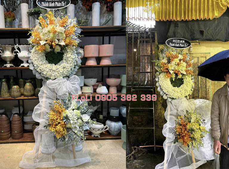 Hoa viếng chia buồn đám tang ở TP Pleiku FLoLi