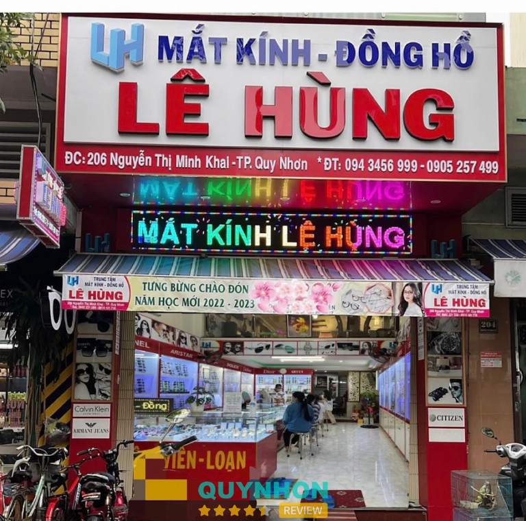 Mắt kính lê hùng 206 nguyễn thị minh khai quy nhơn