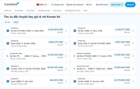 Traveloka Săn vé máy bay đi hàn quốc
